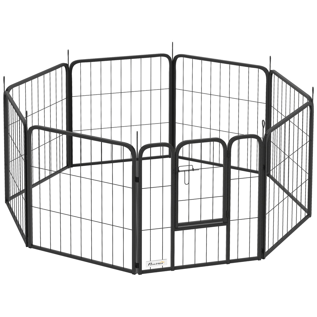 Parque modular para perros de acero con puerta