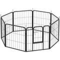 Parque modular para perros de acero con puerta