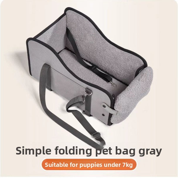 Asiento de coche para perros pequeños – Gray Leather Mesh