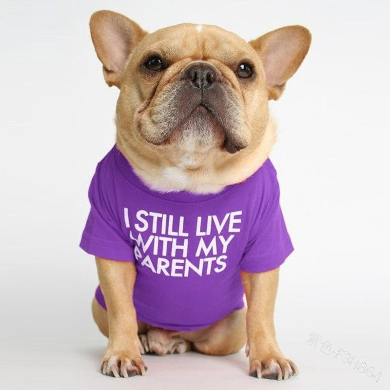 Camiseta de Cuello Redondo para Perros y Gatos – Estampado morado