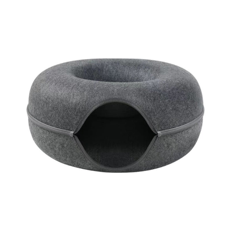 Cama donut para gatos con túnel y juguete, foto 4 de 10