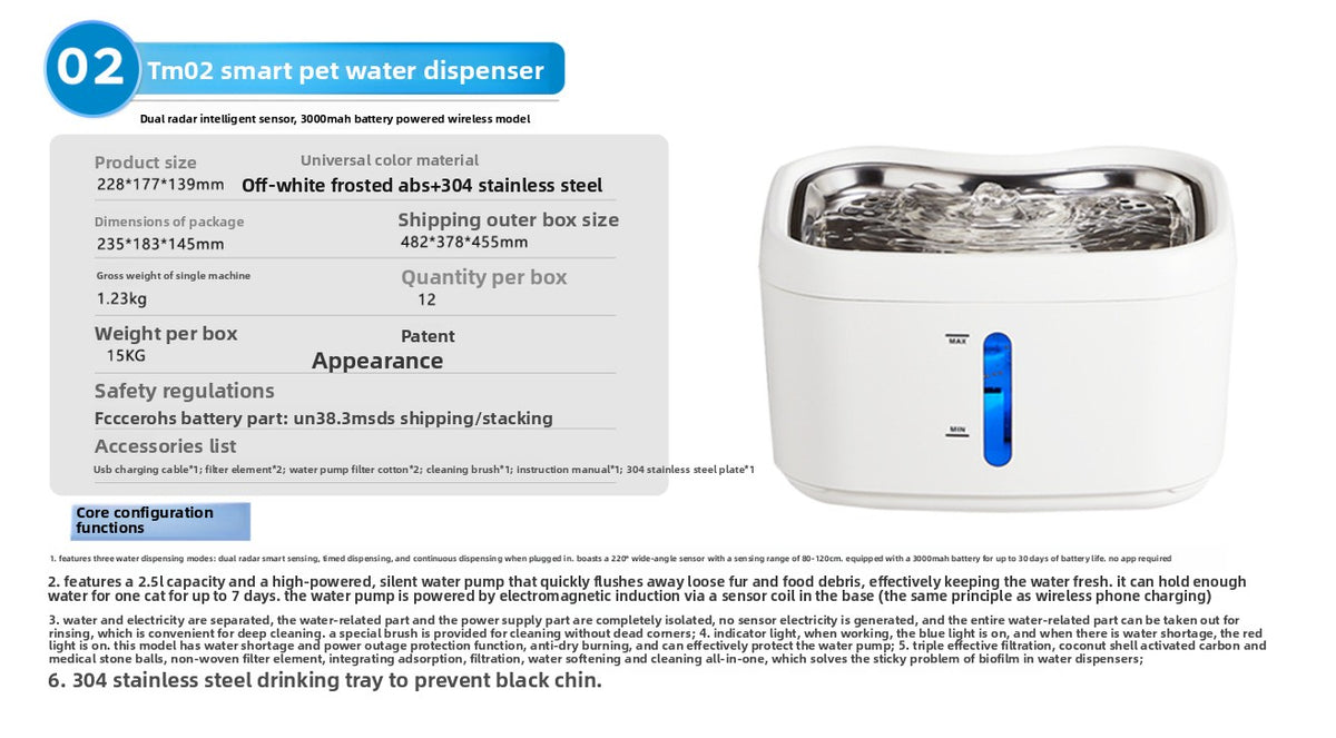 Fuente automática de agua filtrada para perros y gatos