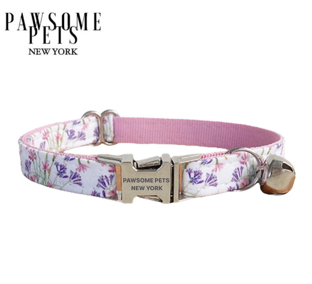 Collar floral lila para gato y perro pequeño - Pawsome Pets New York
