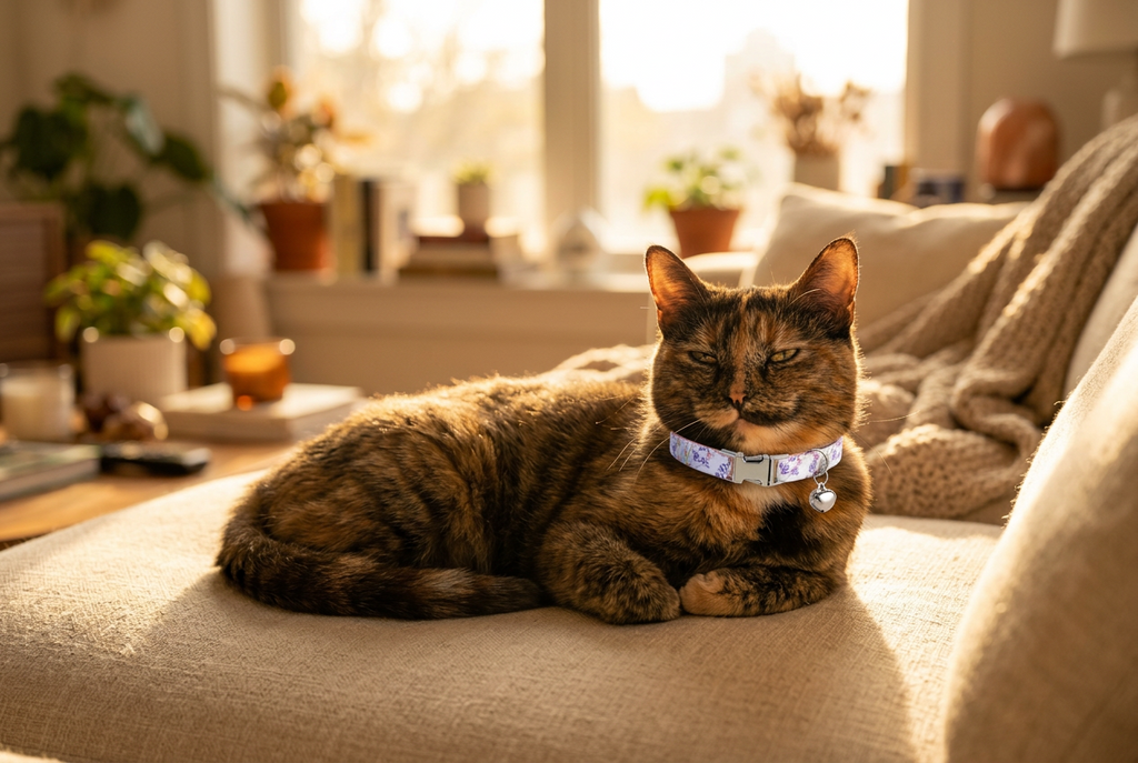 Collar floral lila para gato y perro pequeño - Pawsome Pets New York