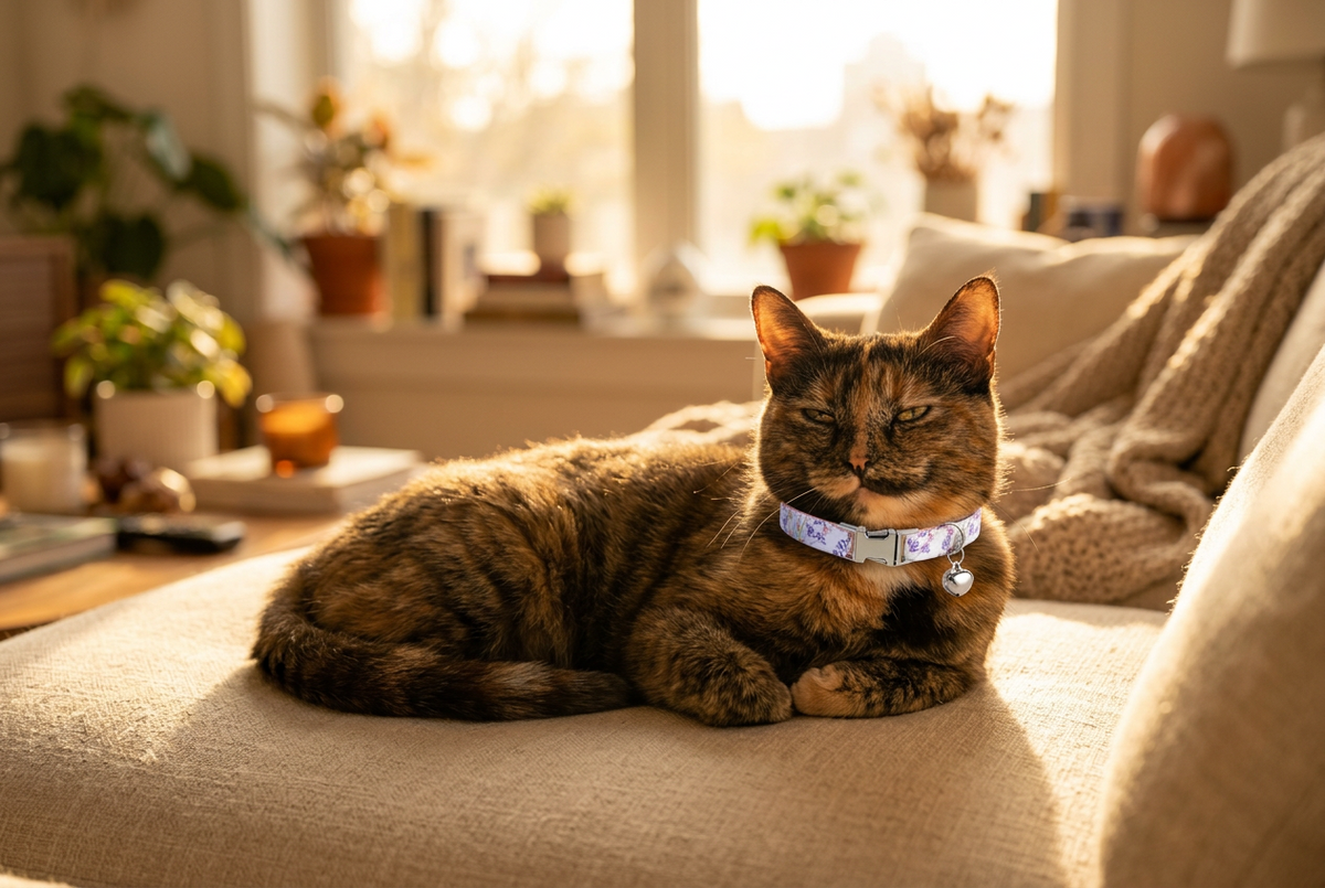 Collar floral lila para gato y perro pequeño - Pawsome Pets New York