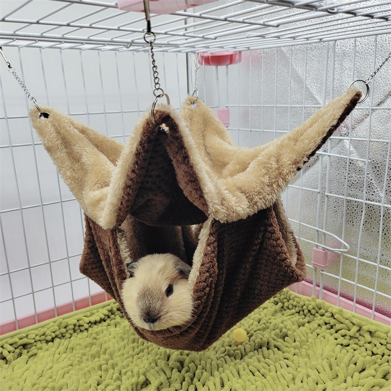 Hamaca doble de terciopelo para mascotas pequeñas – Café