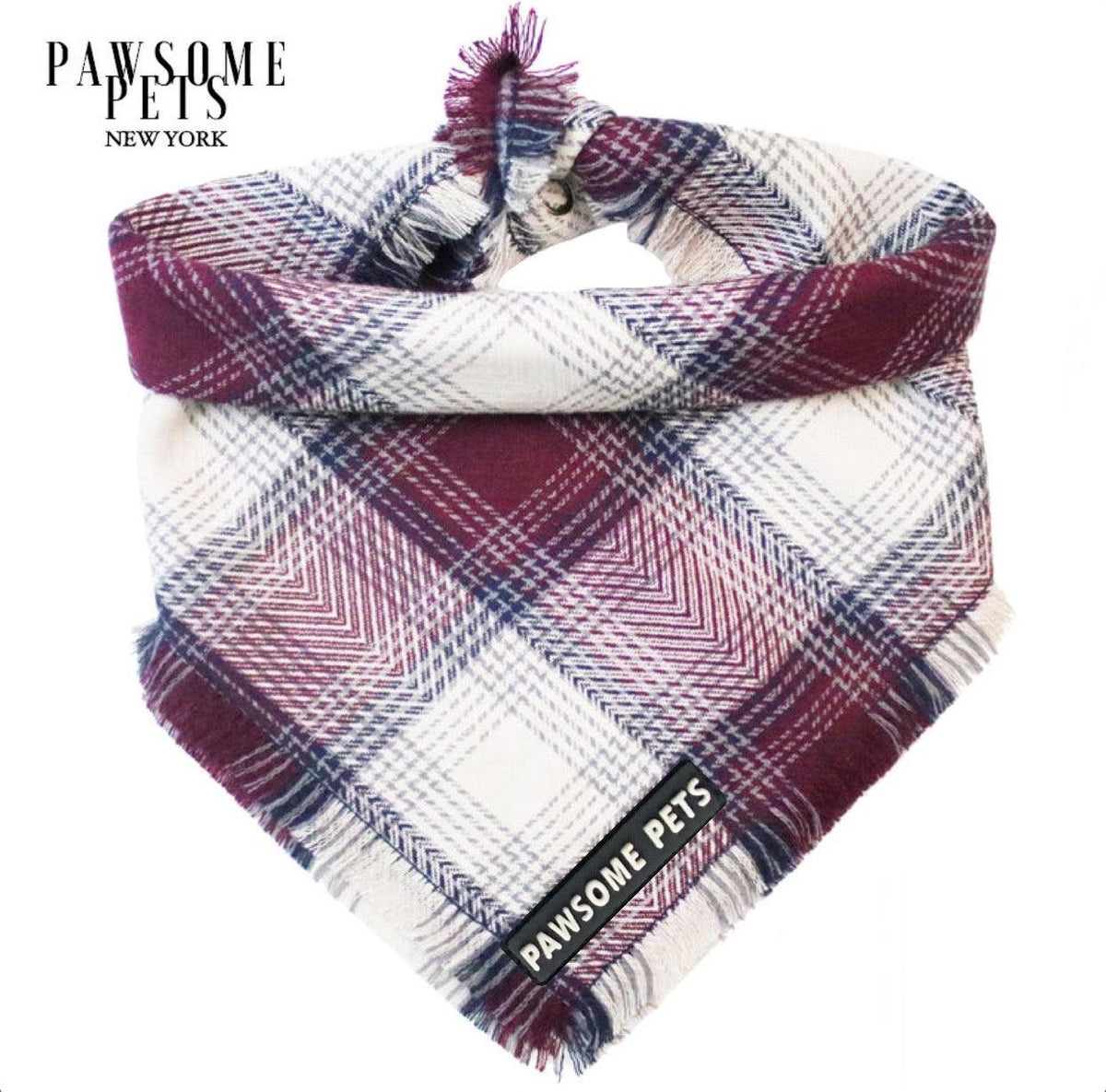 Bandana de cuadros morada para perro - Pawsome Pets New York
