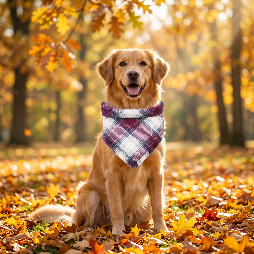 Bandana de cuadros morada para perro - Pawsome Pets New York