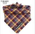 Bandana de cuadros azul y mostaza para perro - Pawsome Pets New York