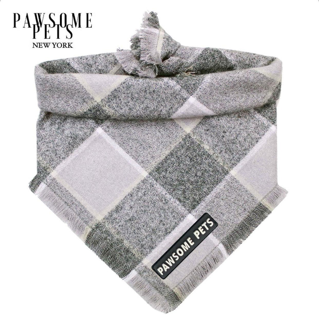 Bandana de cuadros gris para perro - Pawsome Pets New York