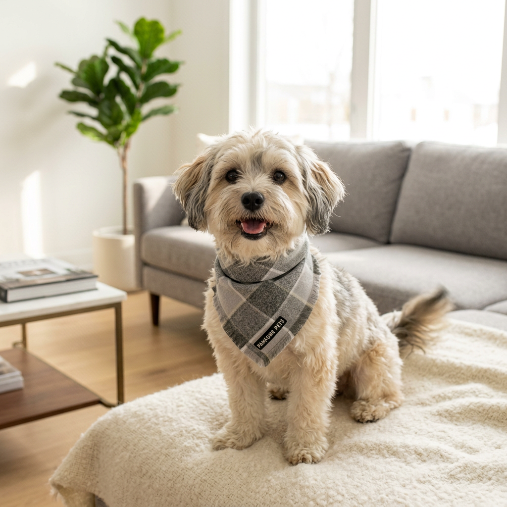Bandana de cuadros gris para perro - Pawsome Pets New York