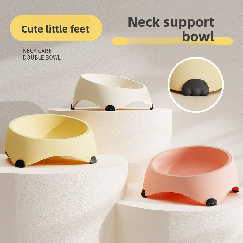 Cuenco inclinado de acero inoxidable para gatos y perros pequeños