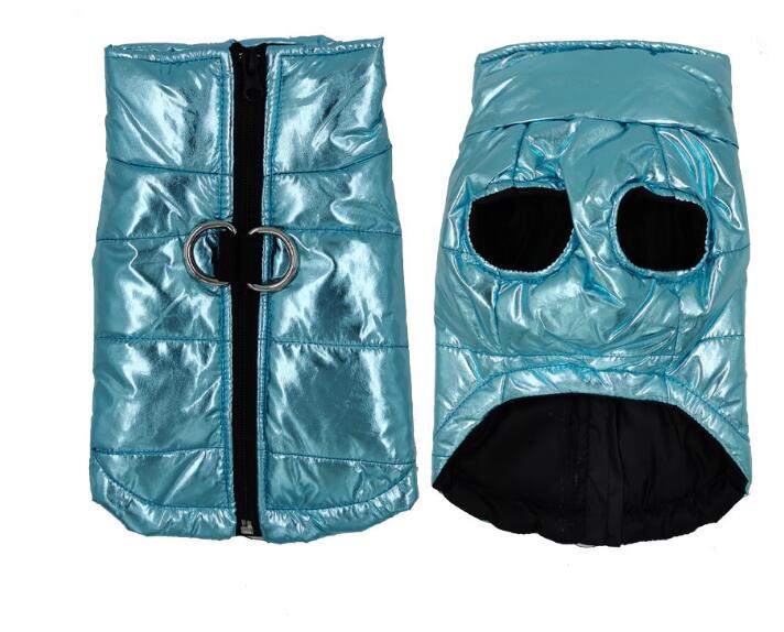 Chaleco acolchado impermeable para perro con anilla para correa