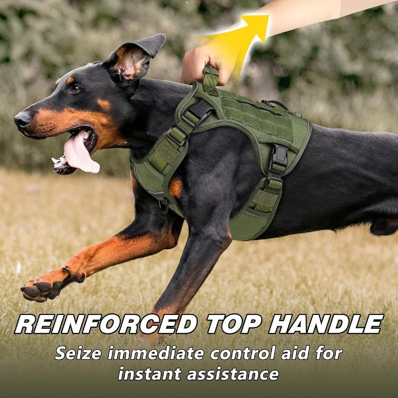 Arnés táctico con tiras reflectantes para perros