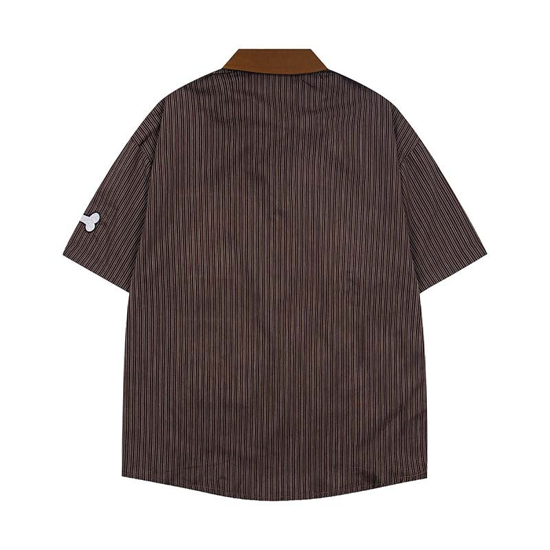 Camisa bordada de manga corta con perros y gatos para personas