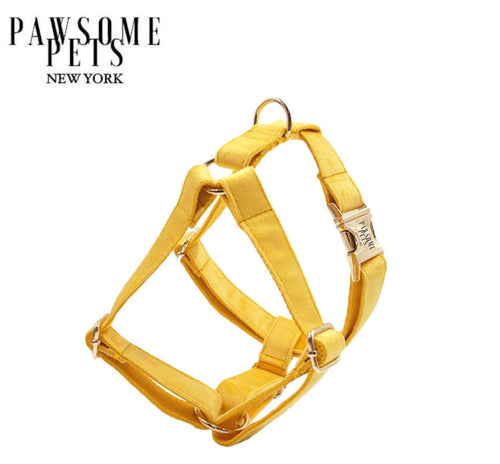 Arnés de paso fácil Pawsome Pets New York amarillo oscuro