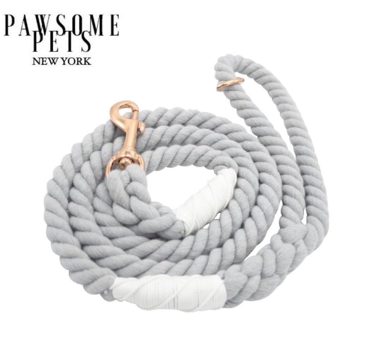 Correa de cuerda Pawsome Pets New York gris claro