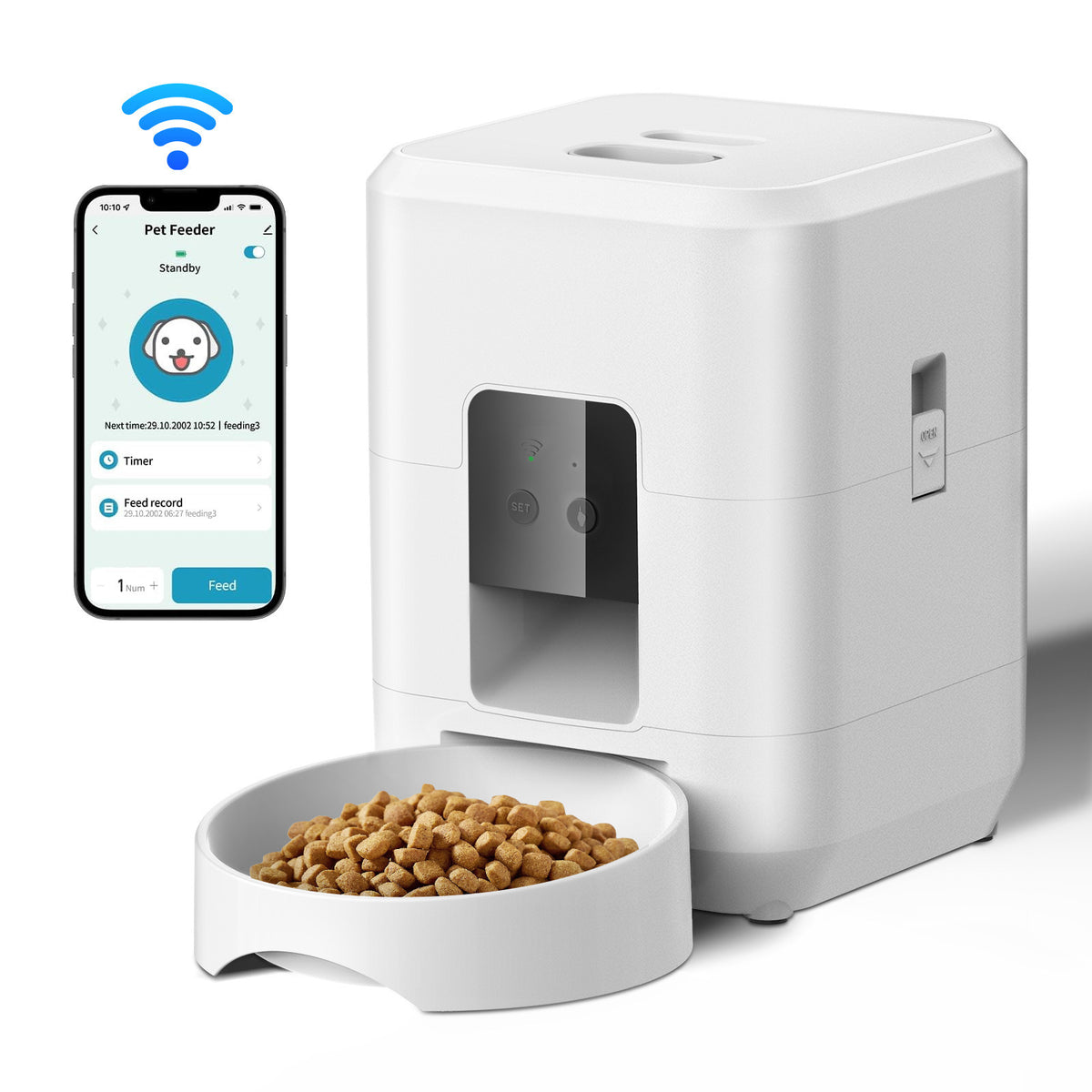 Comedero automático WiFi con cámara para perros y gatos