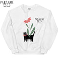 Sudadera gato negro con flor unisex | Pawsome Pets New York