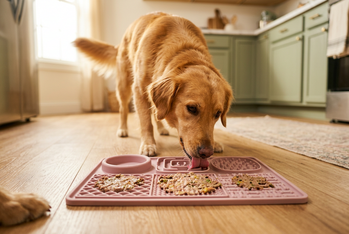 Alfombra lamedora de silicona para comer despacio para perros