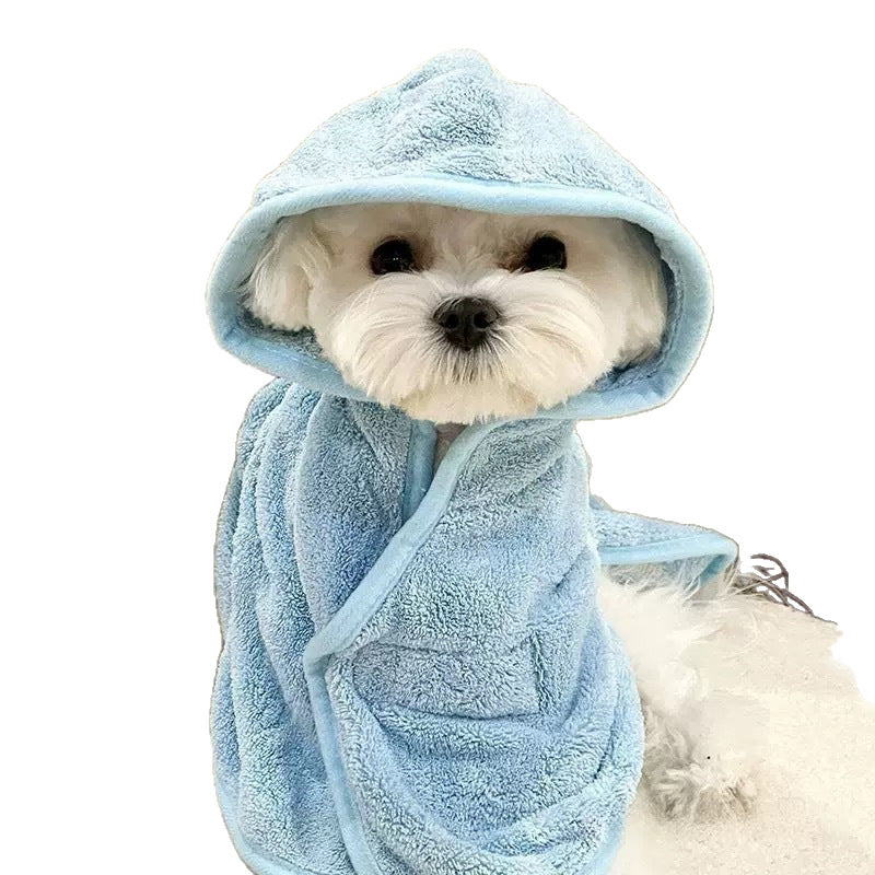 Albornoz para perros con capucha, suave y muy absorbente