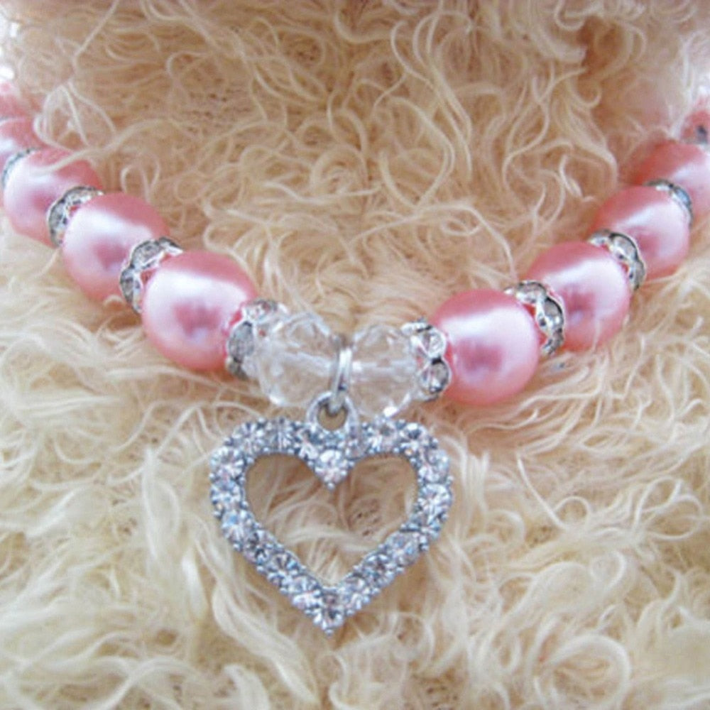 Collar joya de perlas para perros y gatos