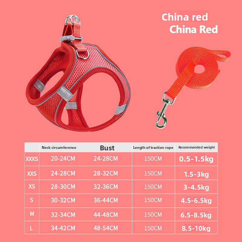 Arnés reflectante con correa para perros y gatos