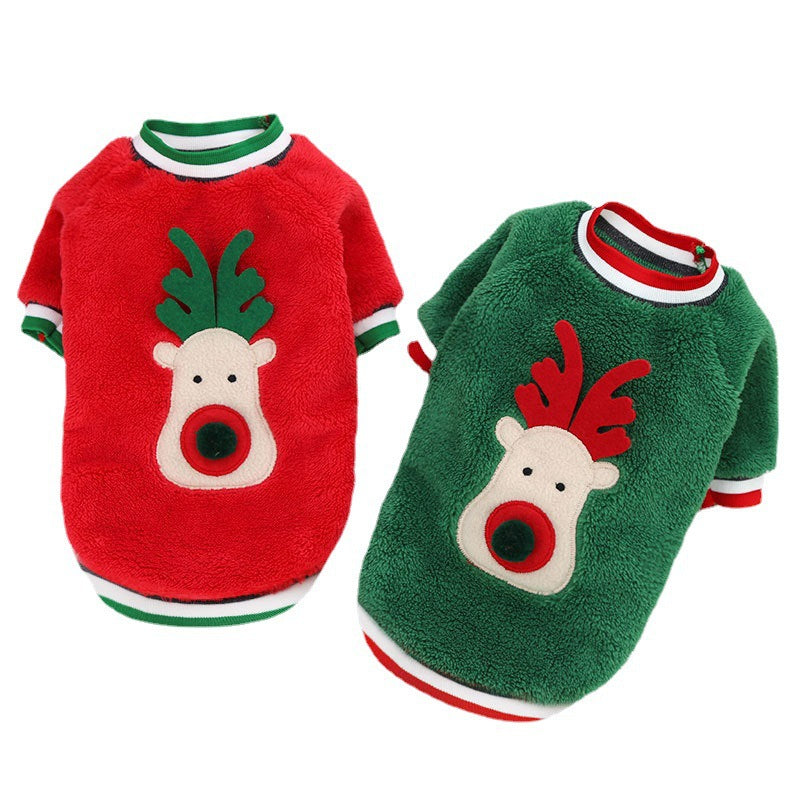 Jersey navideño de forro polar para perros y gatos