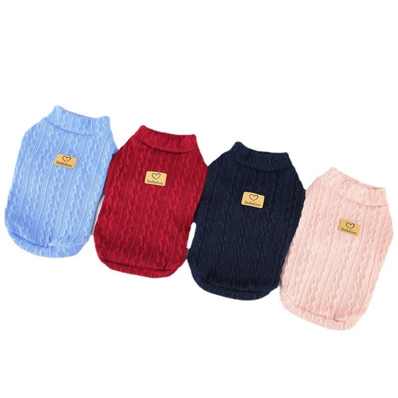 Jersey de punto trenzado para perros pequeños