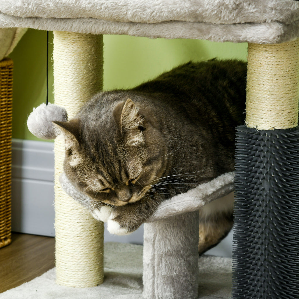 Árbol rascador para gatos gris de 48 cm