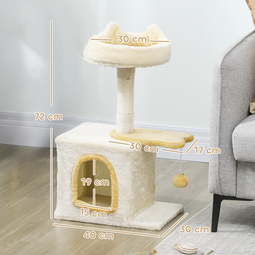 Árbol rascador para gatos de 72 cm con refugio