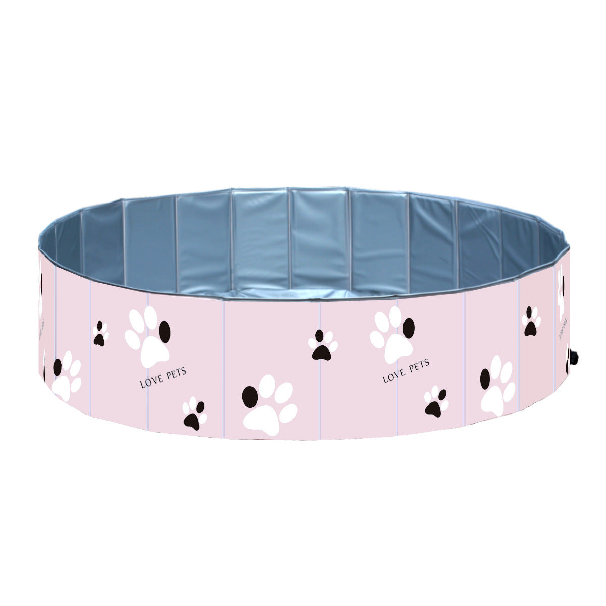 Bañera plegable portátil para perros y gatos – Rosa con huellas