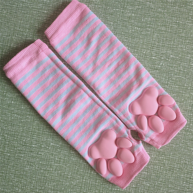 Calcetines con patas de gato 3D y almohadillas de silicona