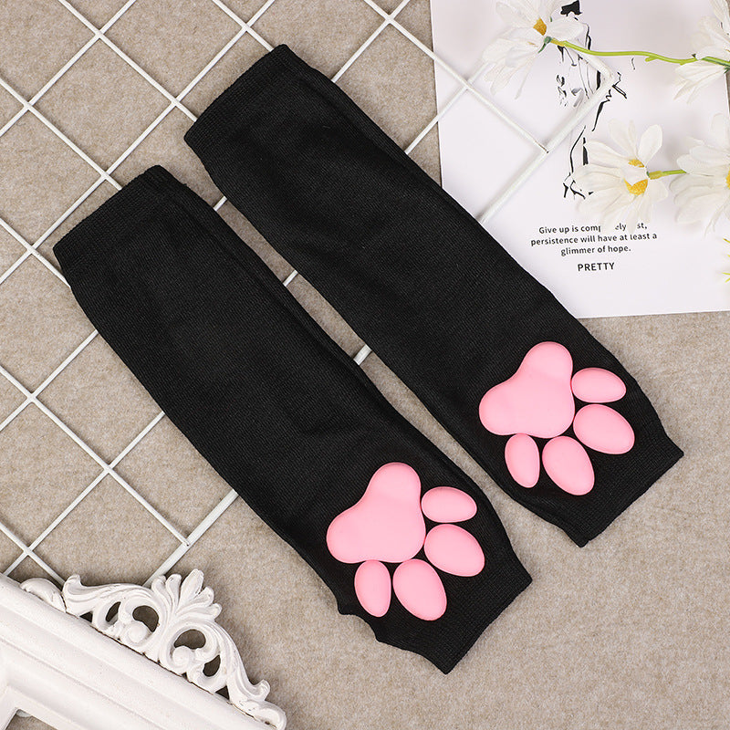 Calcetines con patas de gato 3D y almohadillas de silicona