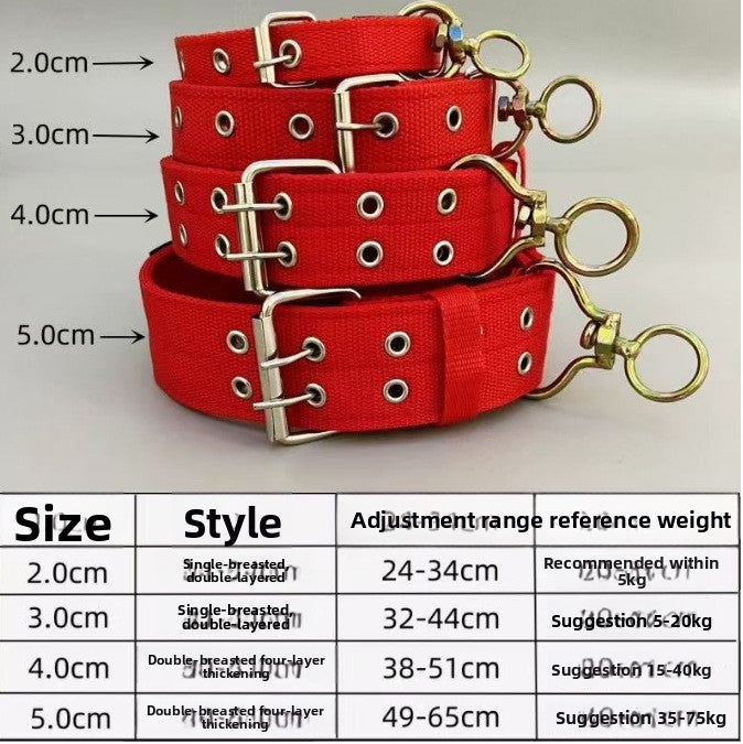 Collar ancho de doble fila para perros en color rojo