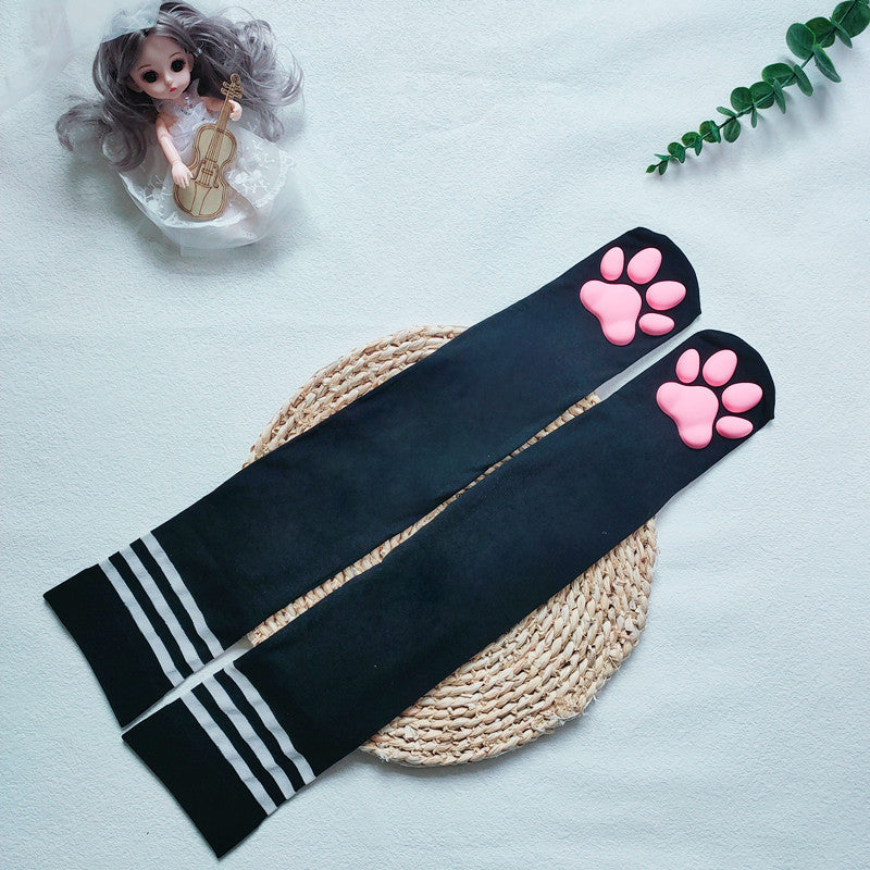 Calcetines con patas de gato 3D y almohadillas de silicona