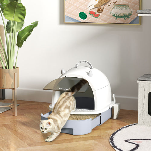 Arenero cerrado para gato con cajón, filtros y pala