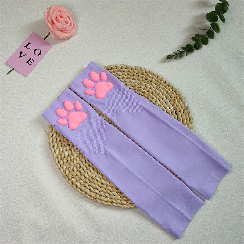 Calcetines con patas de gato 3D y almohadillas de silicona