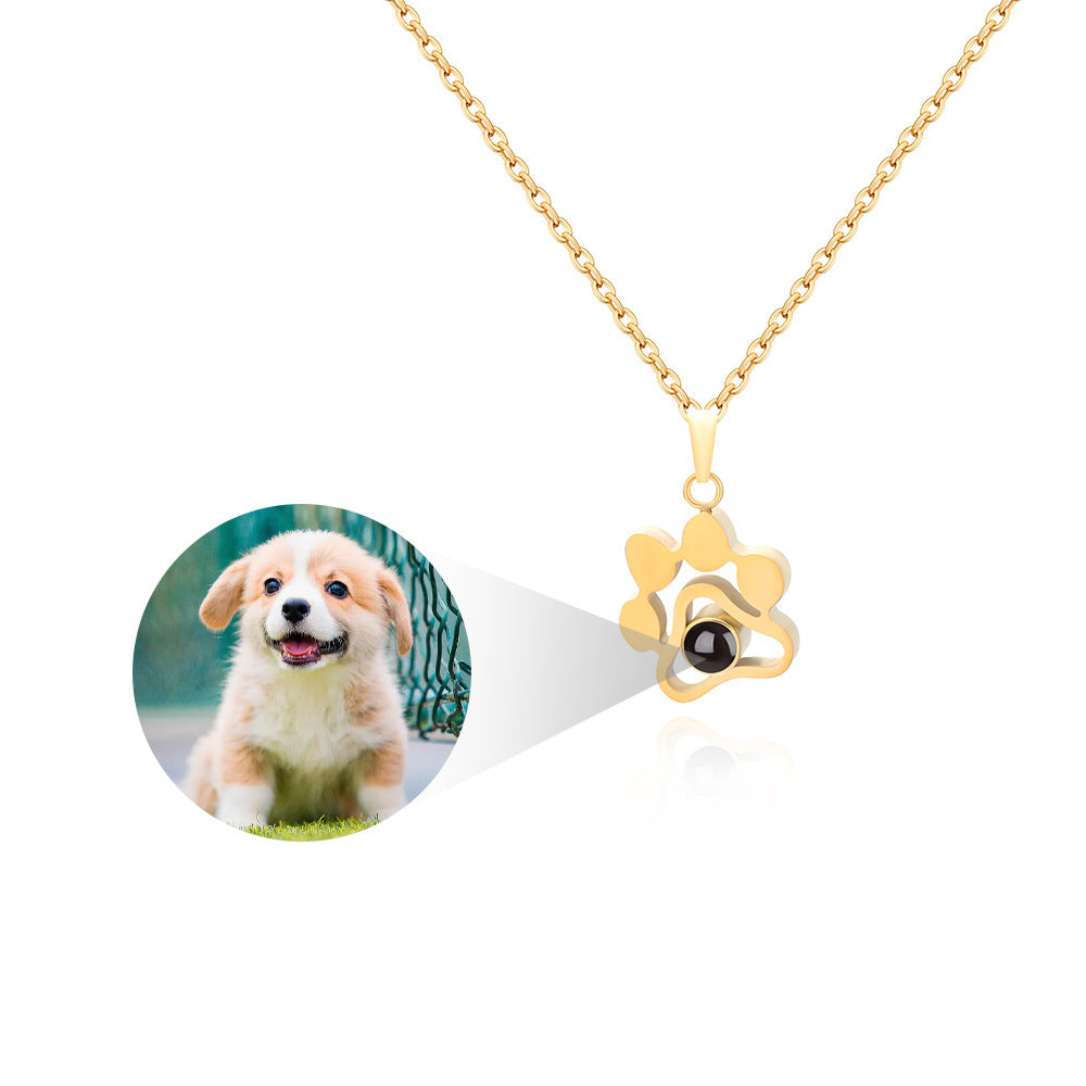 Collar con colgante de huella de perro «Te quiero» en varios idiomas