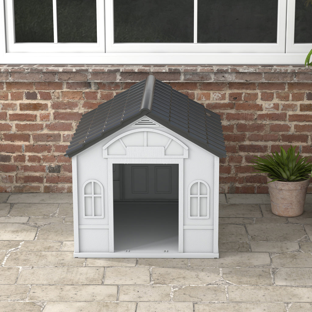 Caseta de plástico para perros grandes hasta 30 kg, 84x98x82 cm