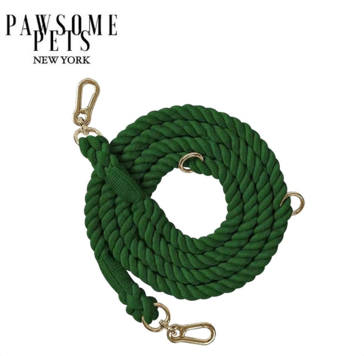 Correa de cuerda Pawsome Pets New York verde bosque