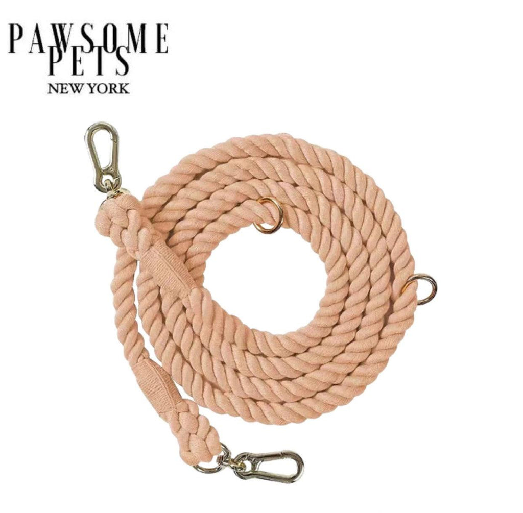 Correa de cuerda manos libres Pawsome Pets New York coral