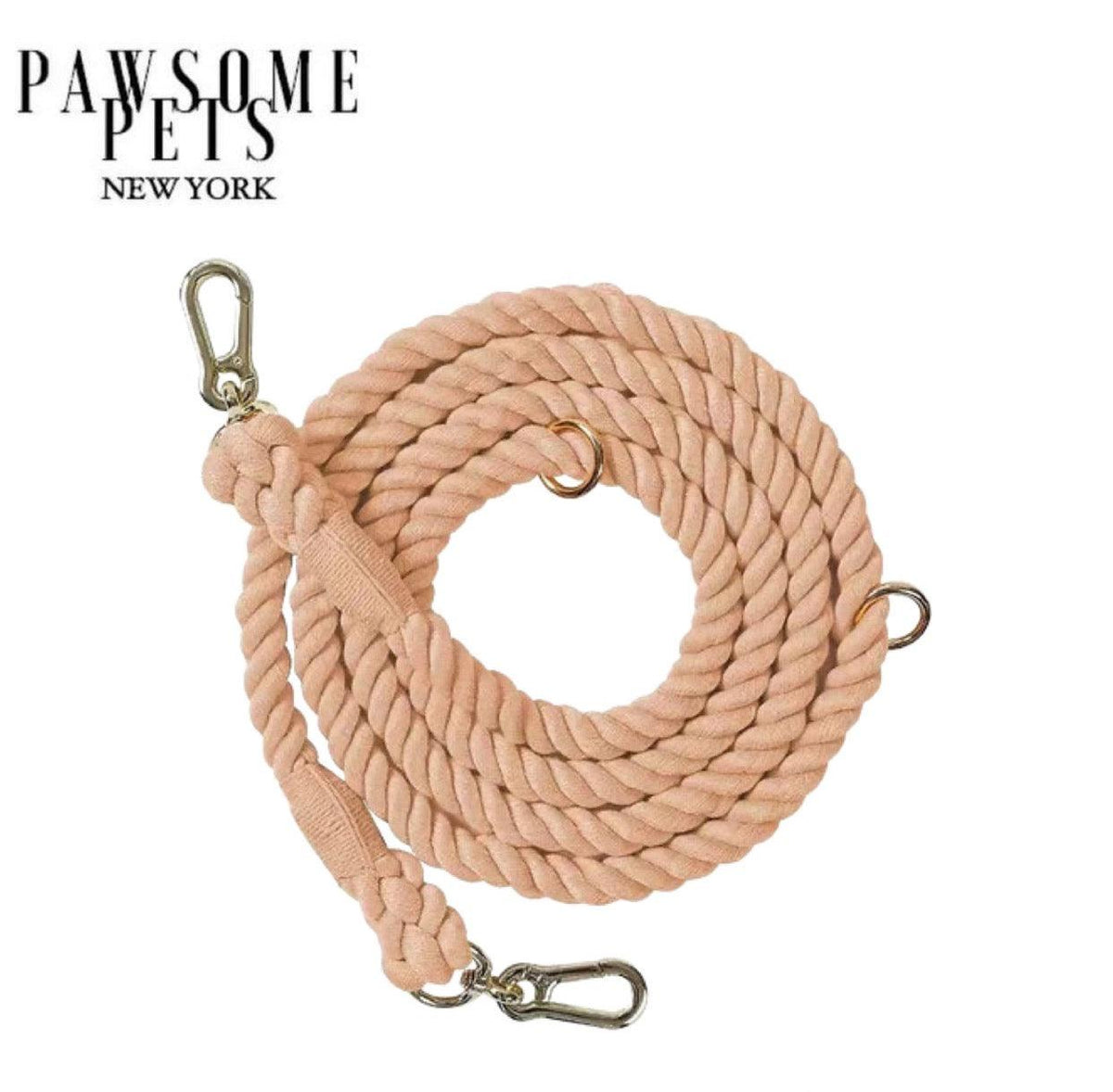 Correa de cuerda manos libres Pawsome Pets New York coral