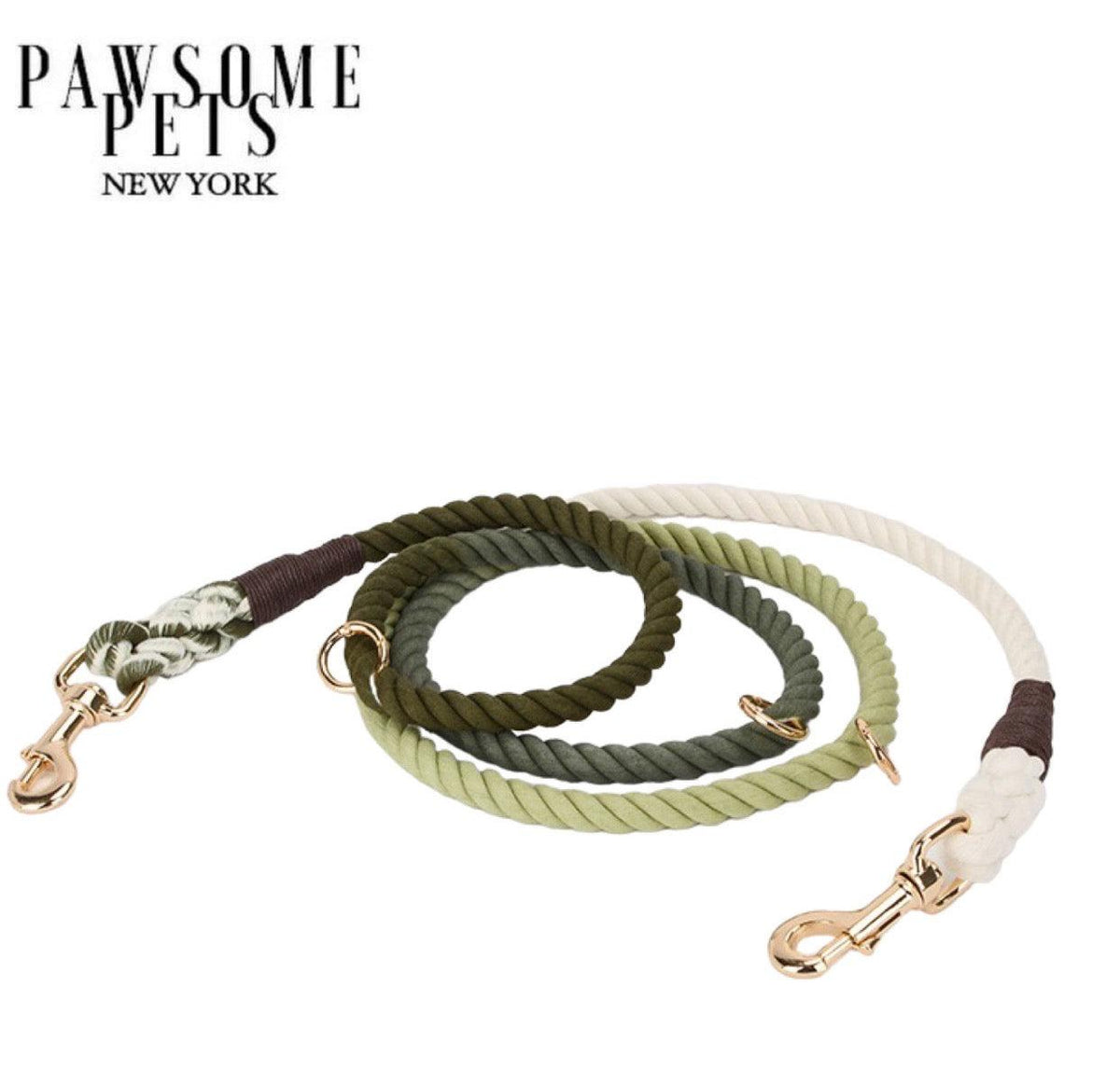 Correa manos libres Pawsome Pets New York verde oliva
