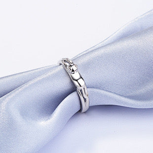 Anillo gato abrazado de plata 925 | Pawsome Pets New York