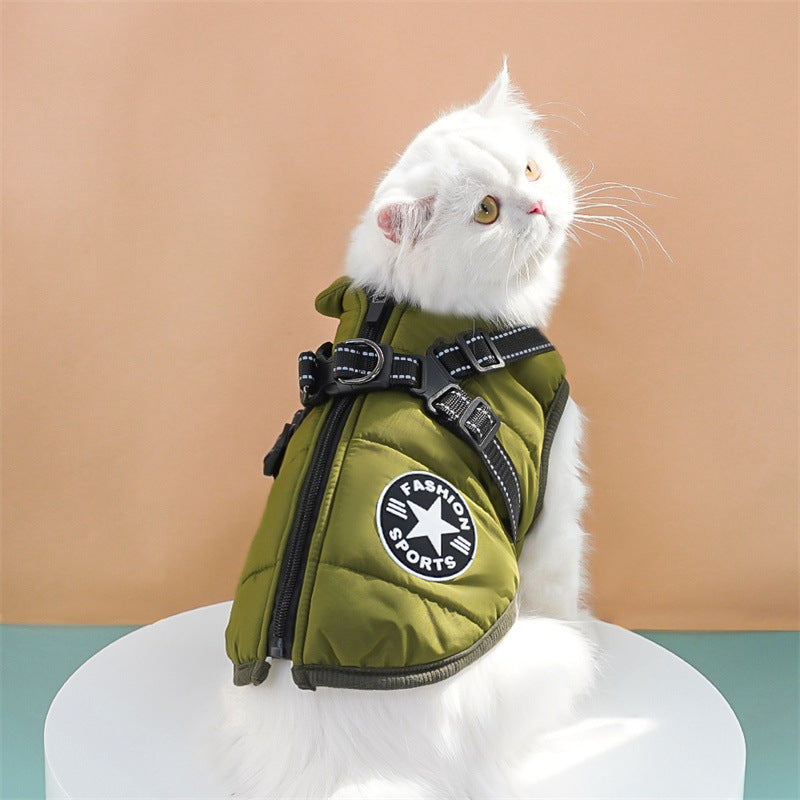 Chaleco acolchado de algodón para perros y gatos, foto 3 de 61