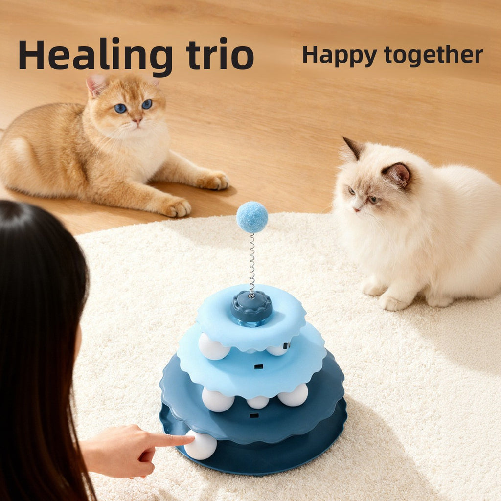 Juguete interactivo giratorio para gatos con bolas