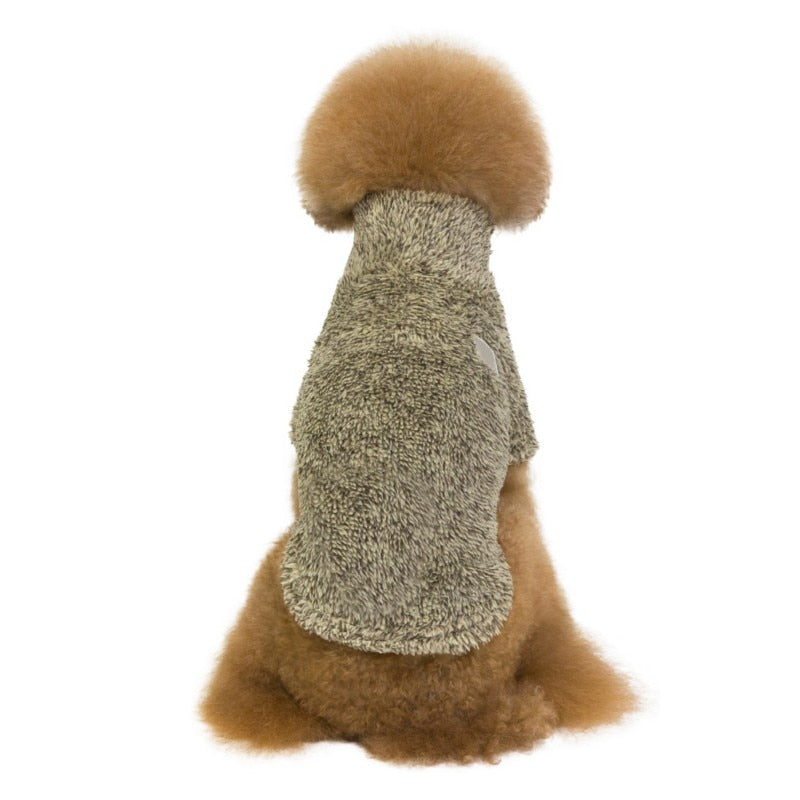 Jersey polar de pelo suave para perro pequeño, cálido y grueso