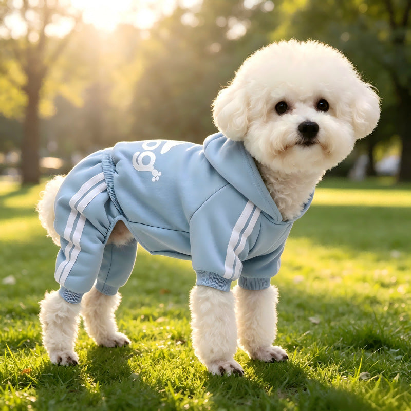 Sudadera con capucha de cuatro patas para perros y gatos