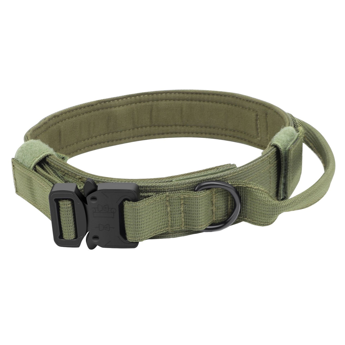 Collar y correa táctica para perros – Verde militar